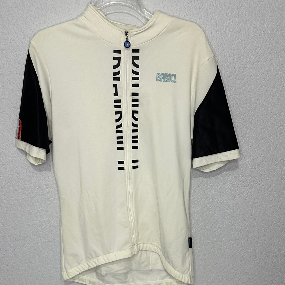 Babici Women’s White and Black Cycling Jersey Winter Short Sleeve Full Zip XL